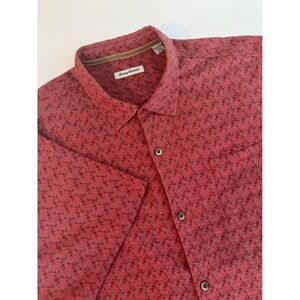 Tommy Bahama Mens XXXL Red Geometric Diamond Print Short Sleeve Button Shirt